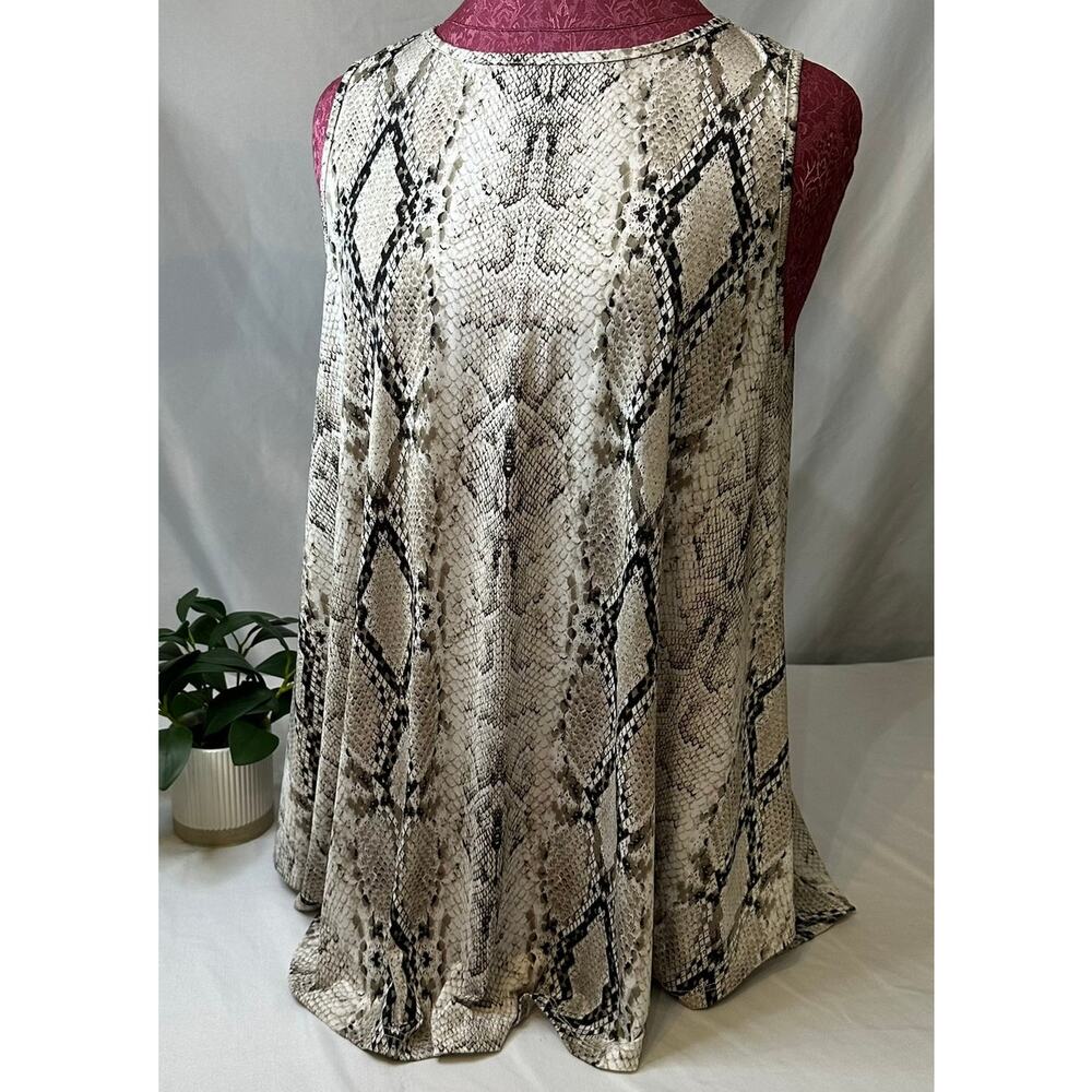 Beeson River‎ Boutique Snakeskin Print Sleeveless Tunic Size Large